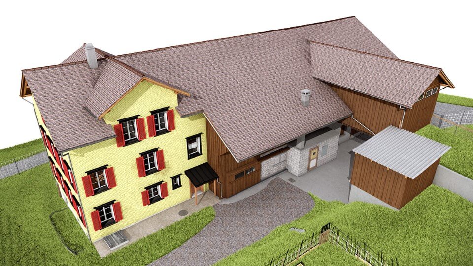Dựng 3D model Farmhouse + chuồng