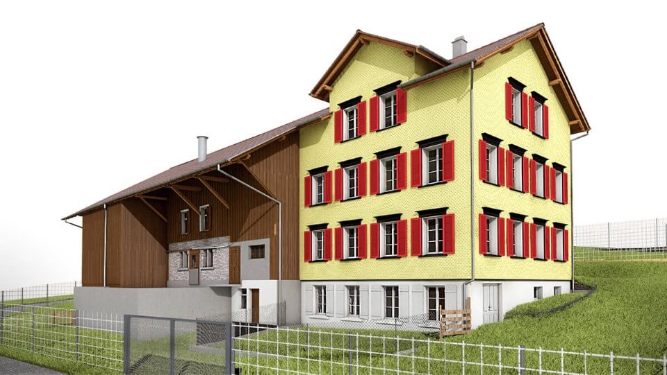 Build 3D model Farmhouse + barn