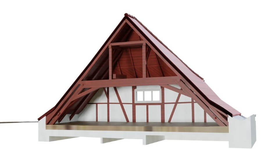 Building 3D model of existing wooden roof structur